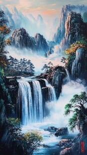 壮丽山水间的瀑布奇景