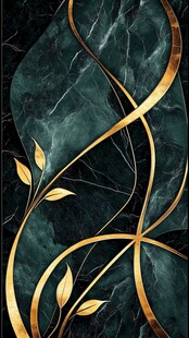 墨绿金纹奢华装饰图案