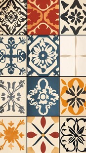 复古花纹瓷砖图案集合