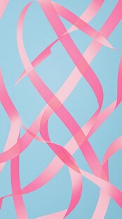 粉色飘带在蓝背景舞动