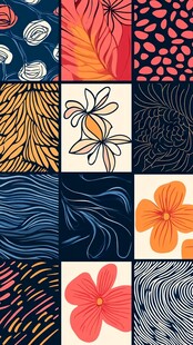 多彩花卉几何图案设计集