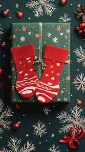圣诞礼物 红袜与精美包装