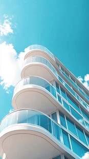 现代时尚高层海景建筑