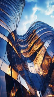 梦幻曲线玻璃建筑景观