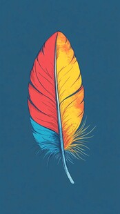 多彩梦幻羽毛插画