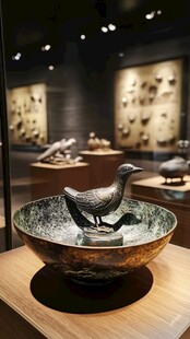 青铜鸟立盆 古韵尽显