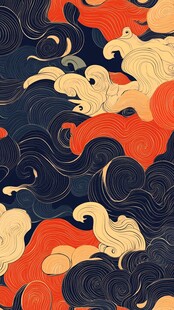 中式海浪纹传统图案设计