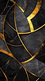黑金大理石几何线条纹理