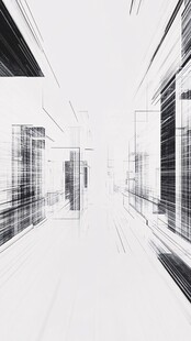 未来感线条建筑空间画面