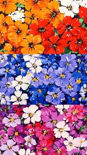 多彩花卉图案拼贴