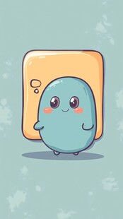 可爱蓝团子与问号方块