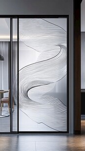 现代简约艺术玻璃隔断门