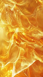 金黄飘逸质感透光织物