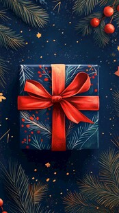 圣诞风精美礼品盒装饰图