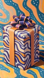 斑马纹礼盒装饰精美