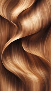 丝滑金棕色波浪秀发