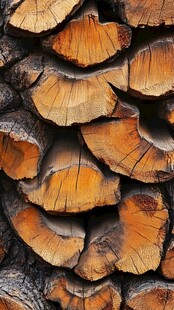 堆叠的切面木材