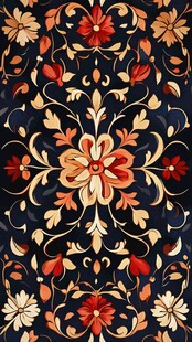 复古花卉图案精美装饰画