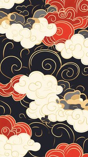 中式云纹图案背景设计