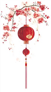 红梅悬灯图