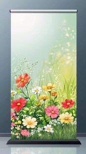 春日花卉展架背景画面