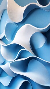 蓝色立体波浪艺术造型