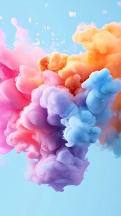 梦幻彩色烟雾绽放