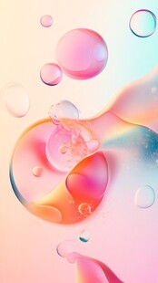 梦幻彩色气泡抽象艺术画面