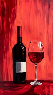 红韵美酒 瓶与杯的优雅