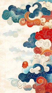 中式云纹图案的梦幻画卷