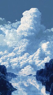 梦幻云海下的山水景致