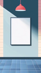 室内空白画框场景