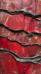红色纹理岩石特写画面