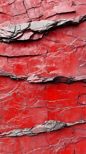 红色裂纹墙面纹理特写