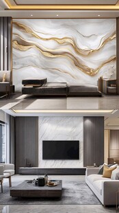 奢华大理石电视背景墙设计