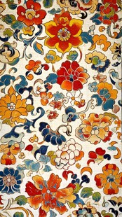 多彩花卉图案精美织物