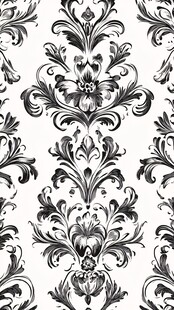 黑白经典欧式花纹图案