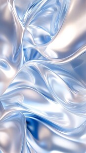 流动幻彩蓝银色抽象纹理