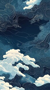 云海翻腾的奇幻天空景象