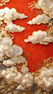 中式祥云浮雕 传统之美