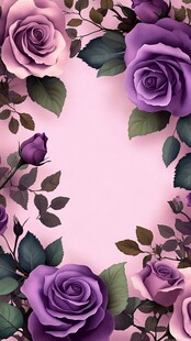 紫色玫瑰花卉浪漫背景图