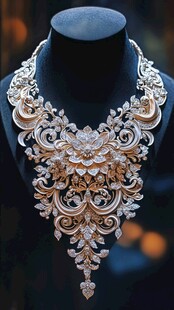 奢华精美花朵造型珠宝项链