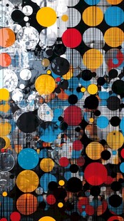 多彩圆点抽象艺术图案