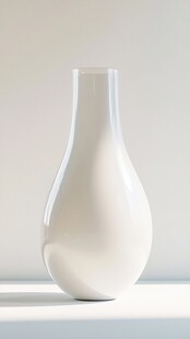 简约白色花瓶静物之美