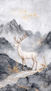 山间白鹿 尽显自然之美