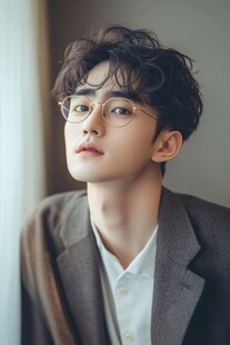 戴眼镜的帅气青年