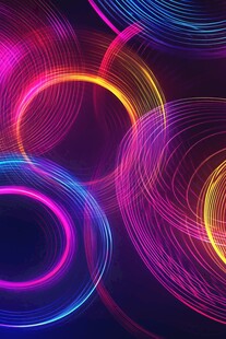 炫彩霓虹光线抽象背景图