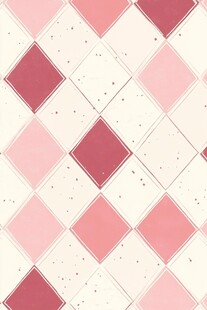 粉色菱形格纹复古风图案