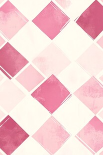 粉色几何水彩方格图案