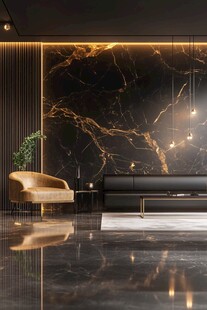 现代奢华大理石客厅空间